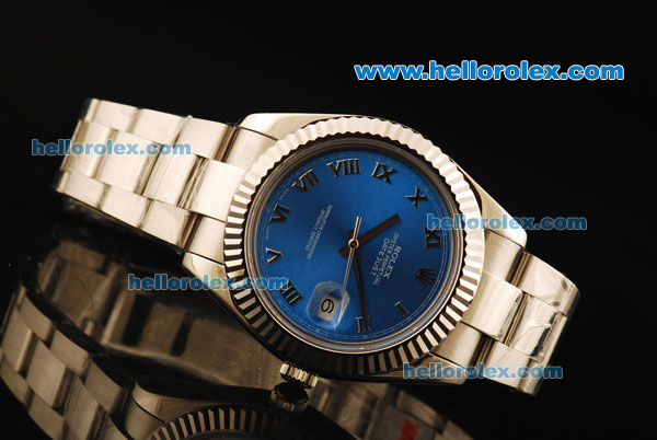 Rolex Datejust II Rolex 3135 Automatic Movement Full Steel with Blue Dial and Roman Numerals - Click Image to Close
